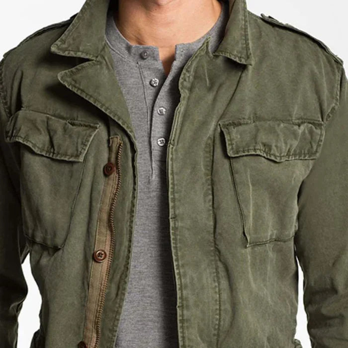 Veste de travail homme style vintage, verte, du S au 3XL