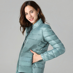 Veste imperméable femme légère et pliable, douze coloris, turquoise