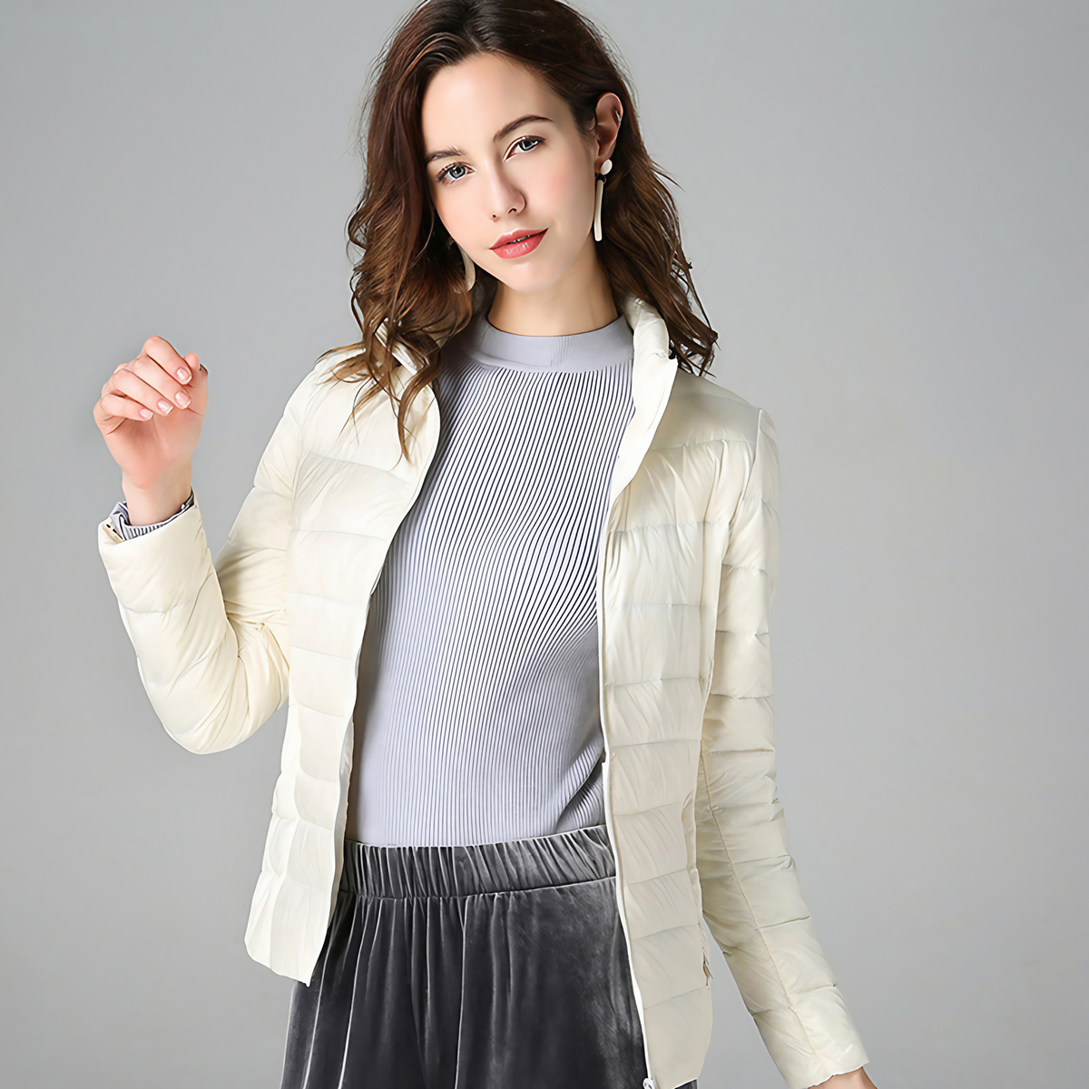 Veste imperméable femme légère et pliable, douze coloris, blanc