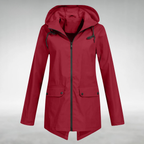 Veste imperméable femme à capuche réglable, du S au 3XL, rouge vin