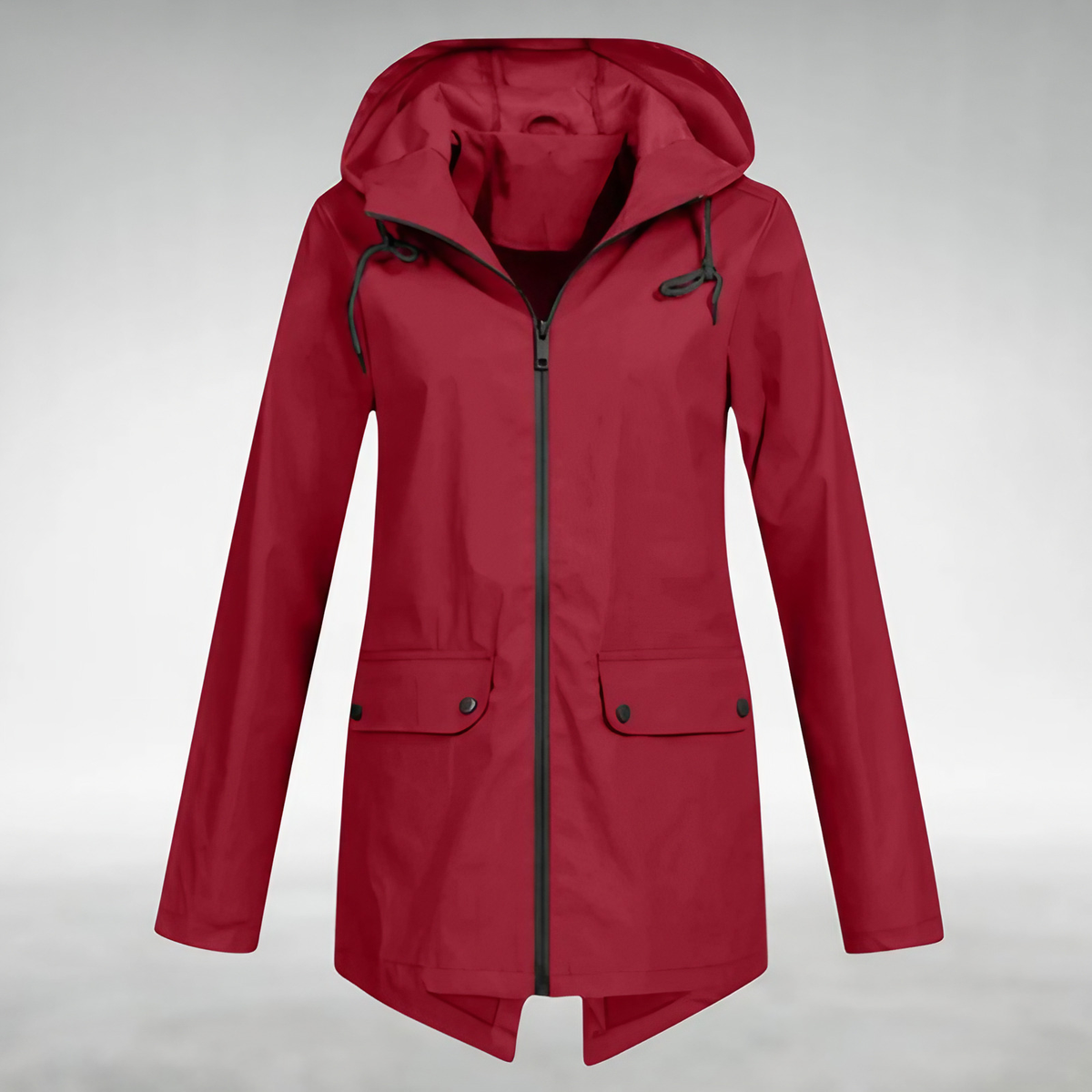 Veste imperméable femme à capuche réglable, du S au 3XL, rouge vin