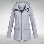 Veste imperméable femme à capuche réglable, du S au 3XL, gris