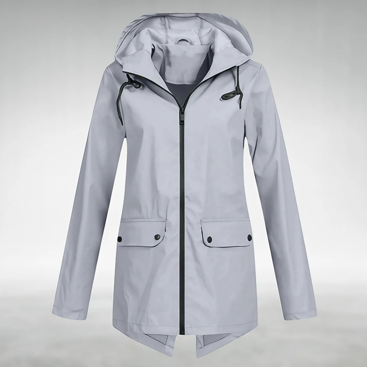 Veste imperméable femme à capuche réglable, du S au 3XL, gris