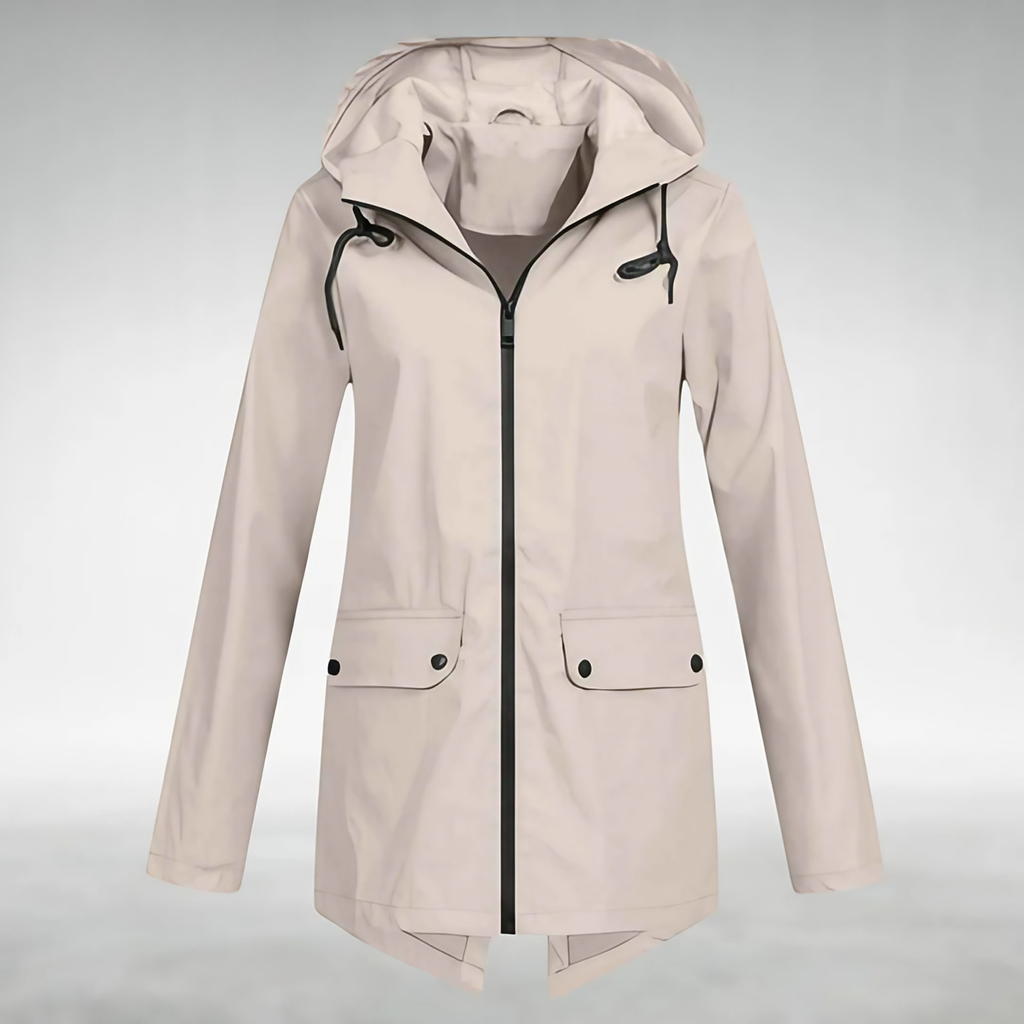 Veste imperméable femme à capuche réglable, du S au 3XL, abricot
