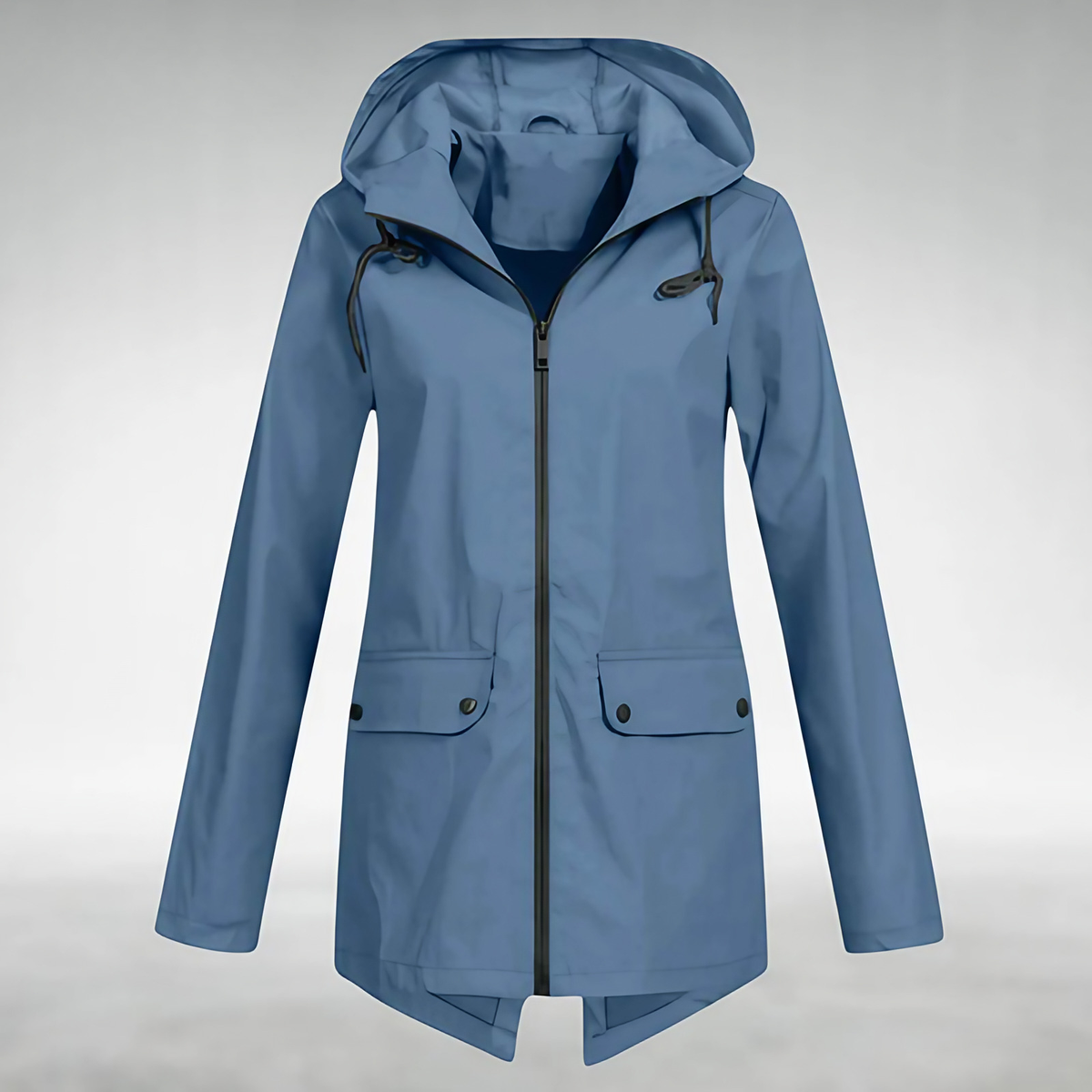 Veste imperméable femme à capuche réglable, du S au 3XL, bleu