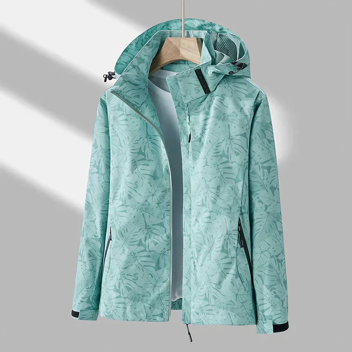 Veste imperméable femme à capuche réglable, six coloris, turquoise