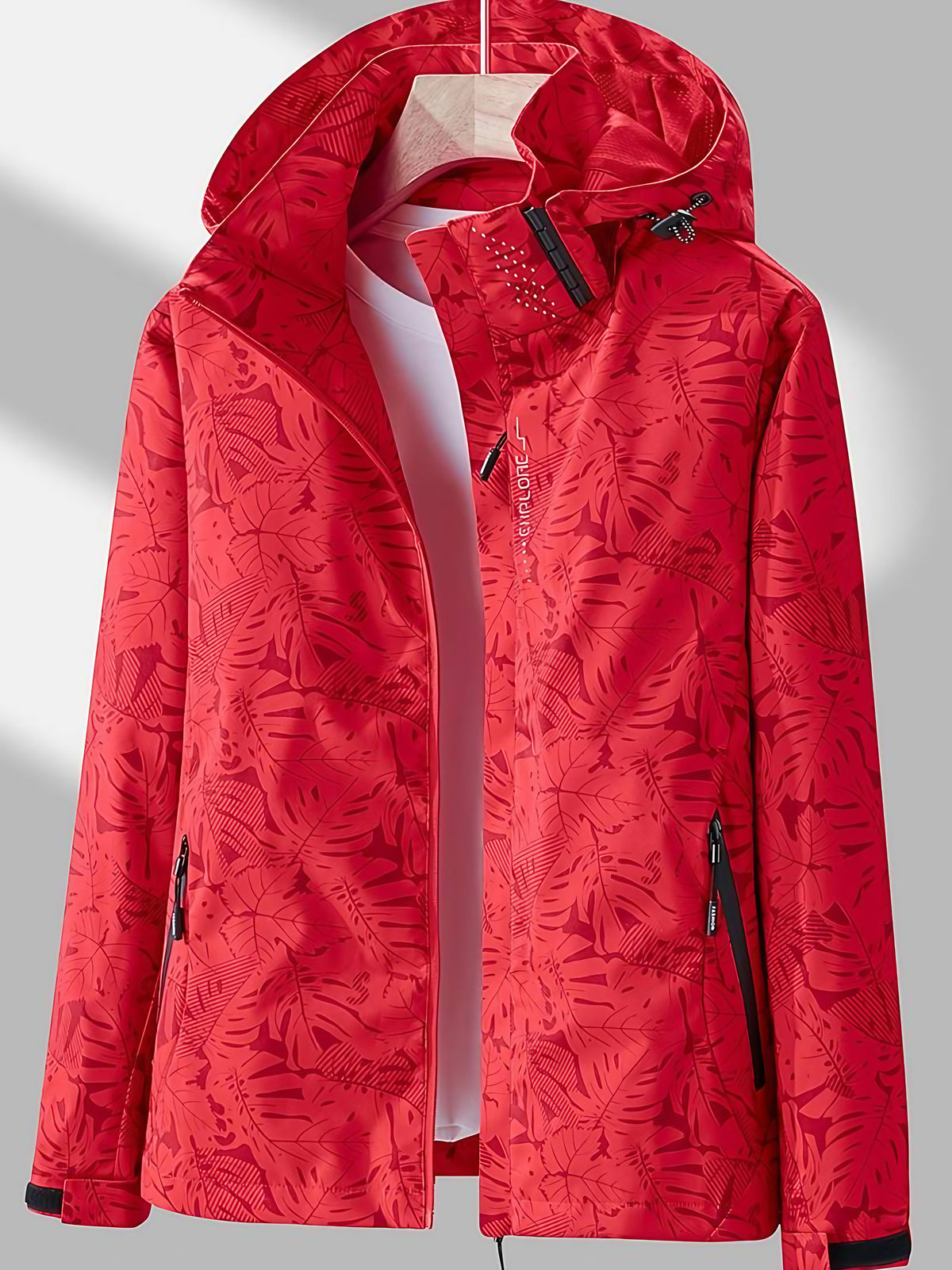 Veste imperméable femme à capuche réglable, six coloris, rouge