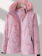 Veste imperméable femme à capuche réglable, six coloris, rose