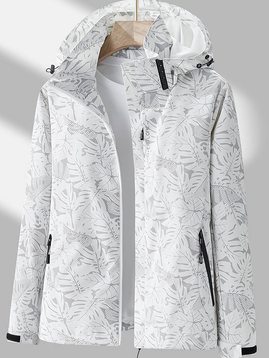 Veste imperméable femme à capuche réglable, six coloris, blanc