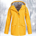 Veste imperméable femme à capuche, zippée, du S au 5XL, jaune