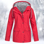 Veste imperméable femme à capuche, zippée, du S au 5XL, rouge