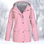 Veste imperméable femme à capuche, zippée, du S au 5XL, rose