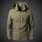 Veste coupe-vent imperméable homme, zip intégral, cinq coloris, kaki