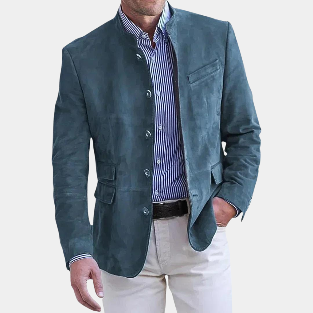 Veste d'hiver homme d'inspiration italienne, marron ou bleu, bleu