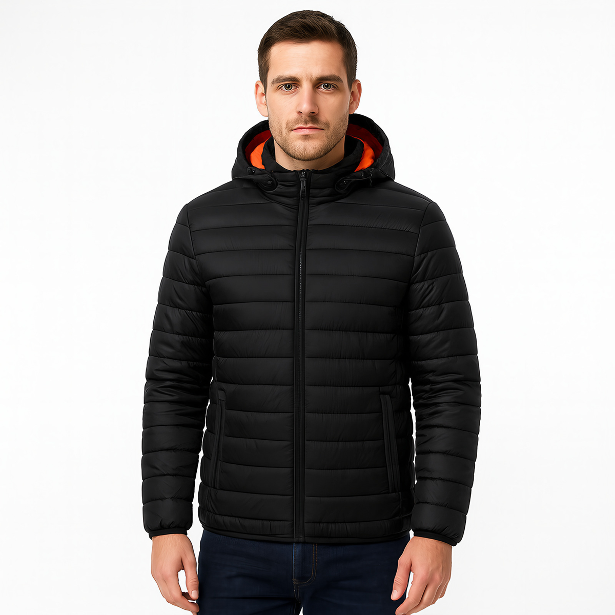 Veste matelassée homme à capuche réglable et col montant