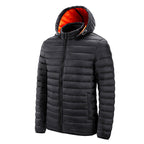 Veste matelassée homme à capuche réglable et col montant, noir