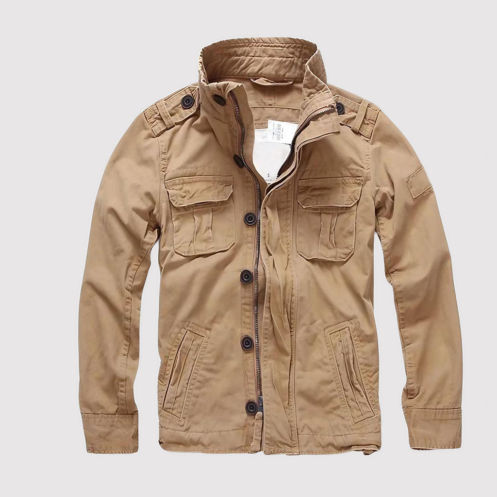 Veste en jean homme rétro à poches, cinq coloris, du S au 2XL, kaki