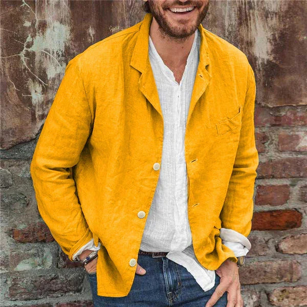 Veste légère homme multipoches, coupe décontractée, du S au 3XL, jaune