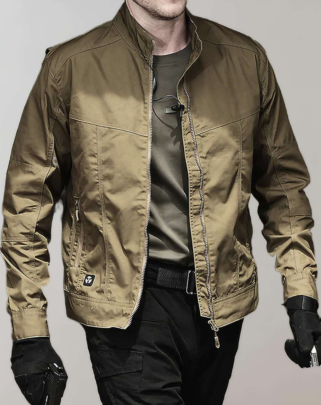 Veste légère d'été homme, vert armée ou kaki, du M au 3XL, kaki