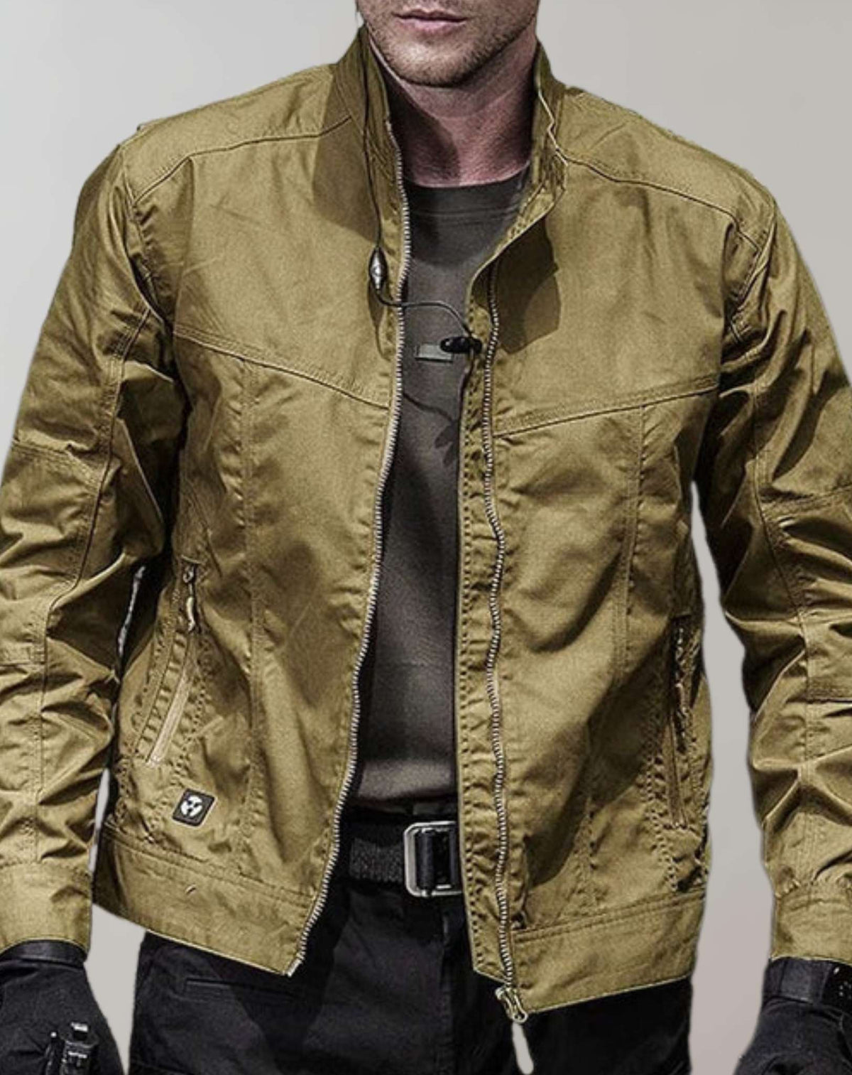 Veste légère d'été homme, vert armée ou kaki, du M au 3XL