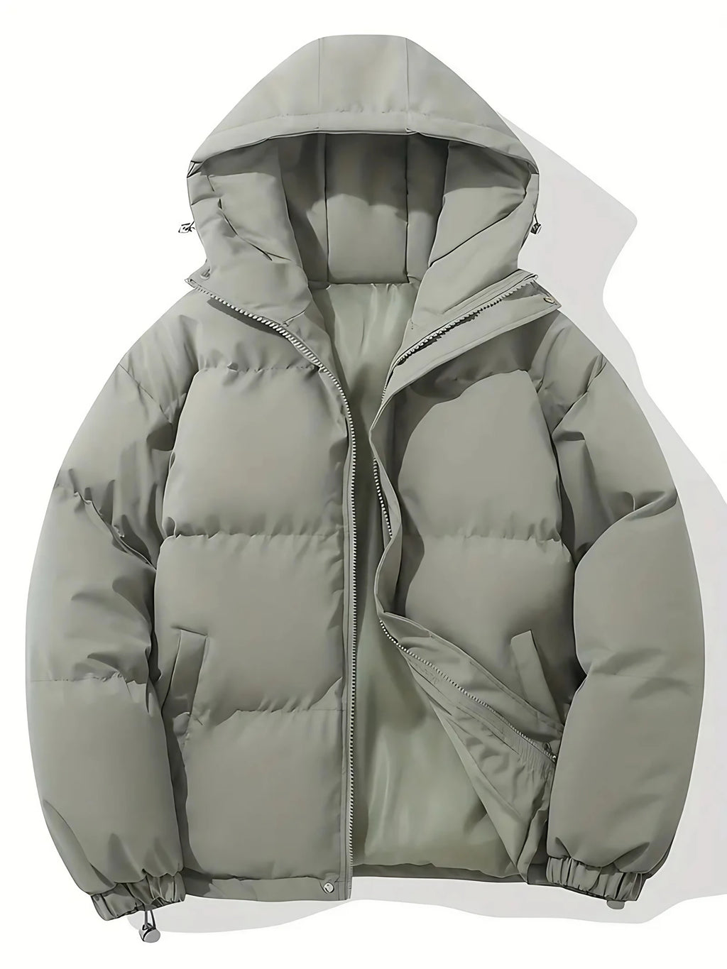 Veste matelassée femme à capuche, huit coloris, du S au 3XL, gris clair