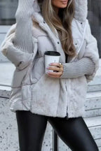 Veste matelassée femme à capuche, automne et début d'hiver