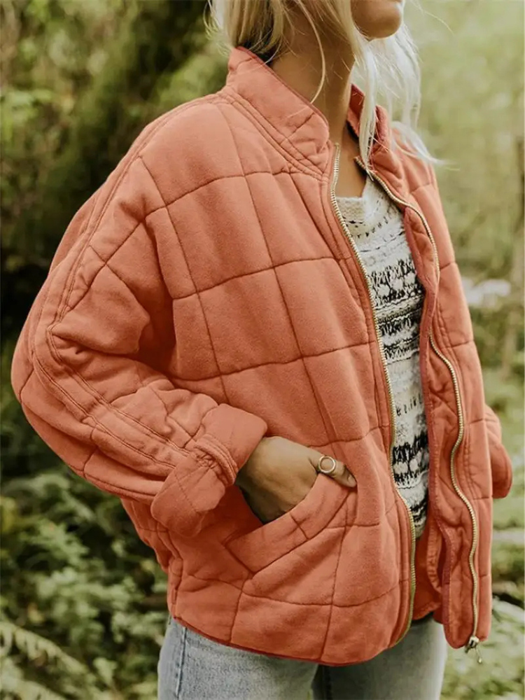 Veste matelassée femme mi-saison, treize coloris, du XS au 2XL, orange