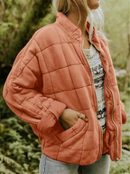 Veste matelassée femme mi-saison, treize coloris, du XS au 2XL, orange