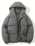Veste matelassée homme à capuche, fermeture éclair, huit coloris, gris foncé