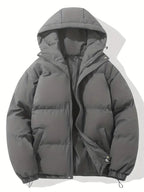 Veste matelassée homme à capuche, fermeture éclair, huit coloris, gris foncé