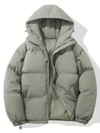 Veste matelassée homme à capuche, fermeture éclair, huit coloris, gris clair