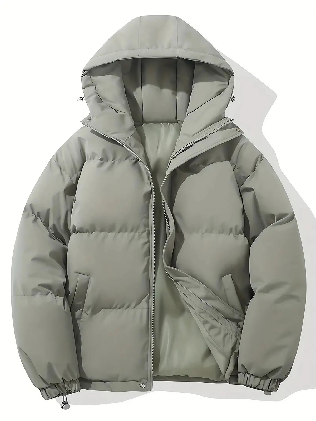Veste matelassée homme à capuche, fermeture éclair, huit coloris, gris clair