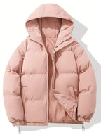 Veste matelassée homme à capuche, fermeture éclair, huit coloris, rose
