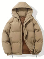 Veste matelassée homme à capuche, fermeture éclair, huit coloris, kaki