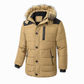 Veste matelassée homme à capuche amovible, coupe-vent, kaki