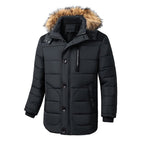 Veste matelassée homme à capuche amovible, coupe-vent, noir