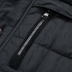Veste matelassée homme à capuche amovible, coupe-vent