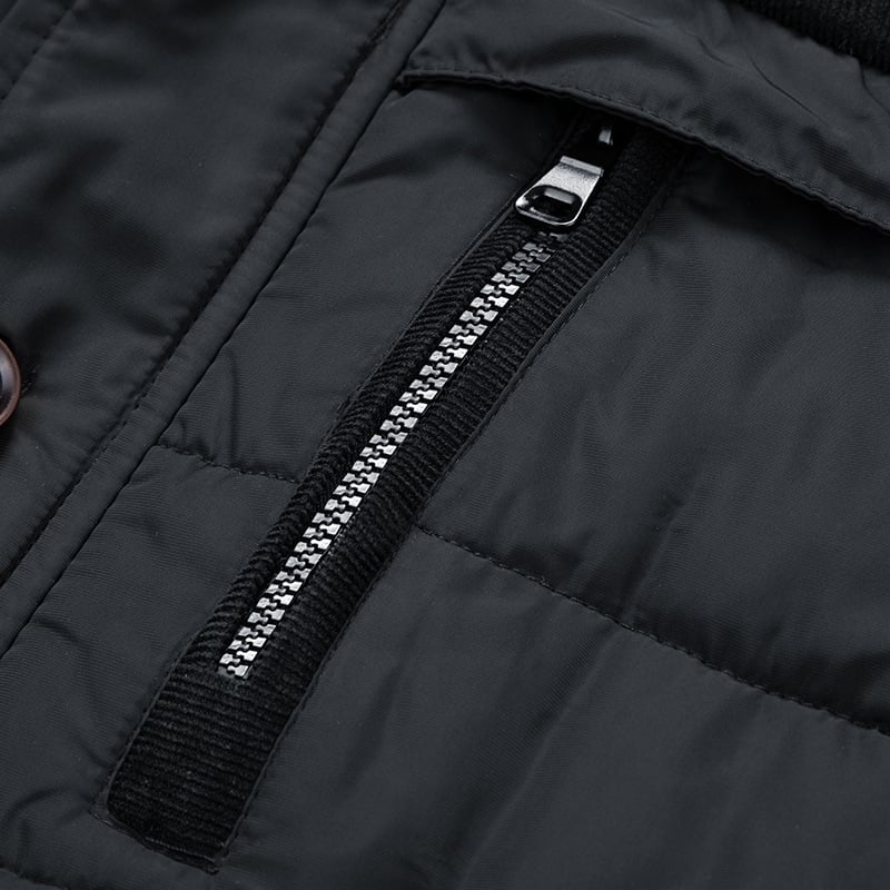 Veste matelassée homme à capuche amovible, coupe-vent