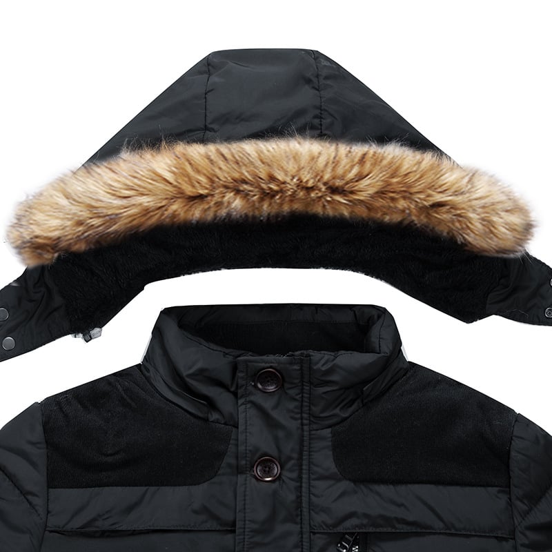 Veste matelassée homme à capuche amovible, coupe-vent