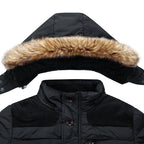 Veste matelassée homme à capuche amovible, coupe-vent