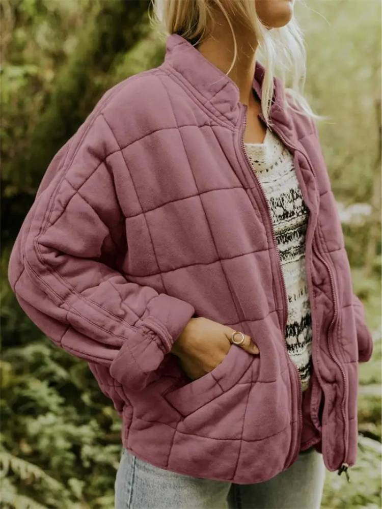 Veste matelassée femme légère, finition mate, treize coloris, rose