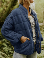 Veste matelassée femme légère, finition mate, treize coloris, bleu foncé