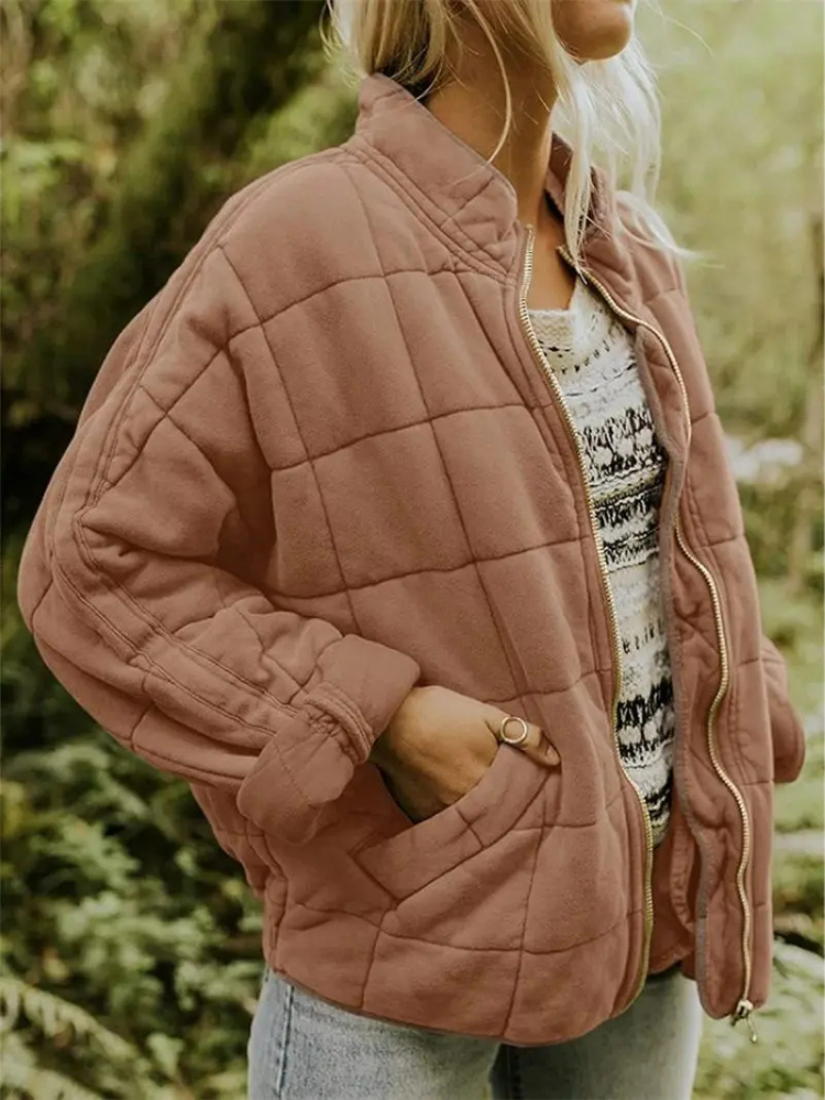 Veste matelassée femme légère, finition mate, treize coloris, marron