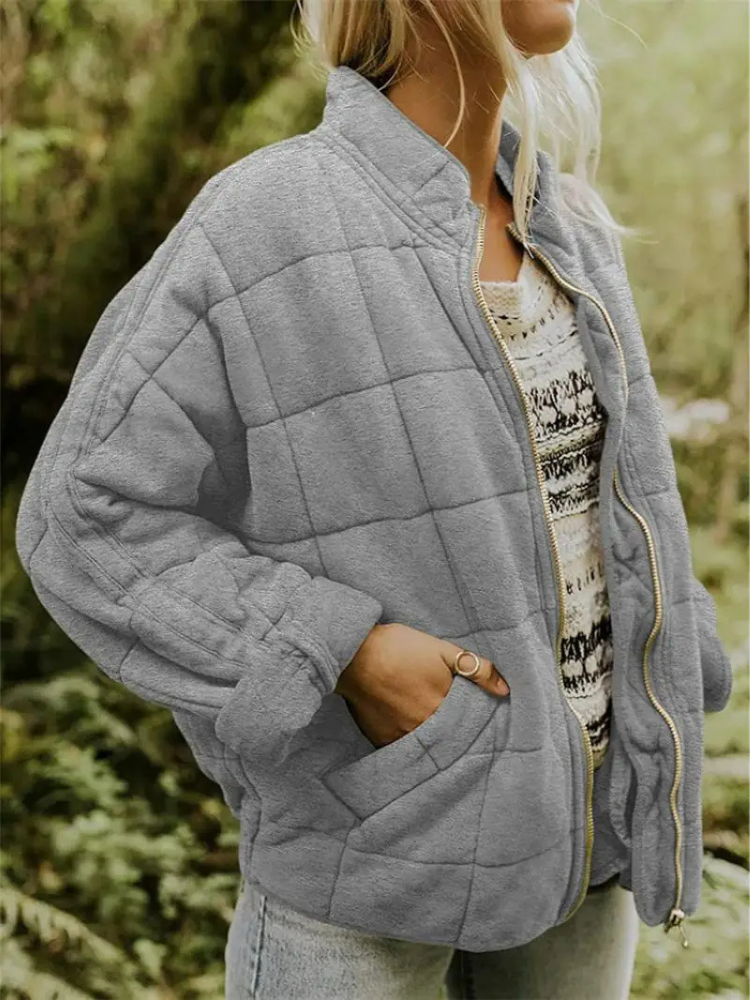 Veste matelassée femme légère, finition mate, treize coloris, gris