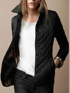Veste matelassée femme à carreaux, légère, du M au 5XL, noir