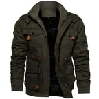 Veste militaire homme à poches, taille ajustable, du XS au 4XL, vert foncé