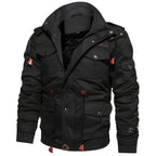 Veste militaire homme à poches, taille ajustable, du XS au 4XL, noir