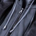 Veste motard homme à capuche amovible, noir ou marron foncé