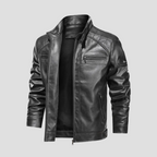 Veste motard rétro homme à col montant boutonné, du S au 3XL