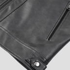 Veste motard rétro homme à col montant boutonné, du S au 3XL
